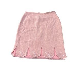 Phoebe pastel pink wool blend scalloped Edge girlycore cottagecore size 10